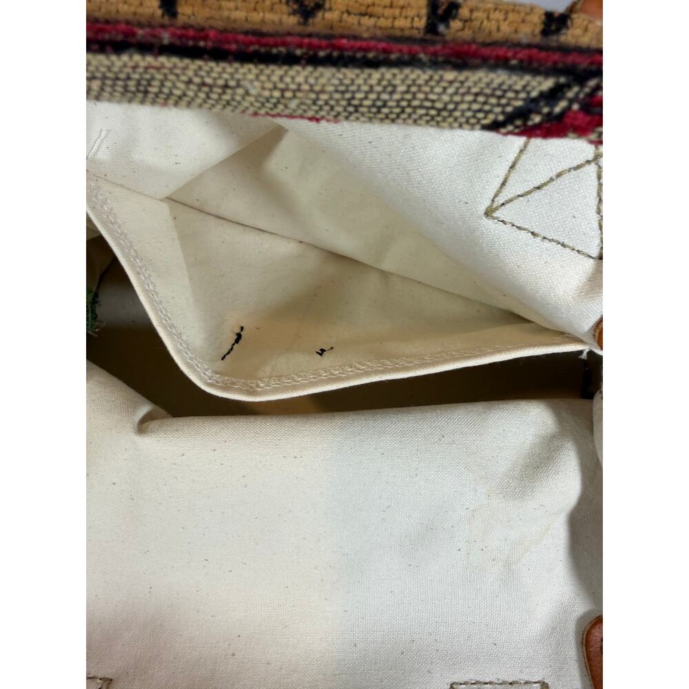 Miss L Fire Crossbody Purse Leather And Woven Textile Made In California Rare - Picture 3 of 5